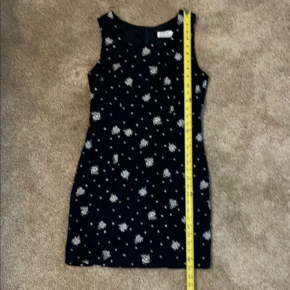 CDC petites Navy Sleeveless Dress with White Floral Pattern